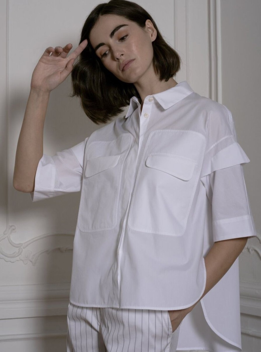 Women Evi Grintela | White Shirt With Front Pockets