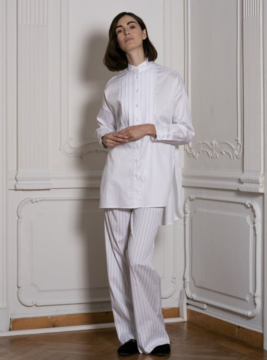 Women Evi Grintela | White Tuxedo Shirt