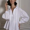 Women Evi Grintela | White Shirt With Pleated Detail