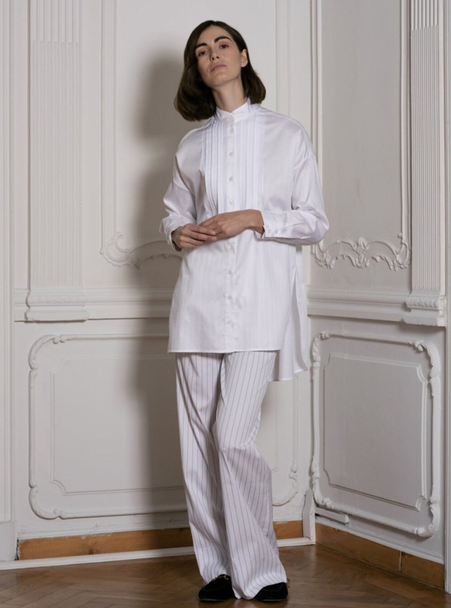 Women Evi Grintela | White Tuxedo Shirt