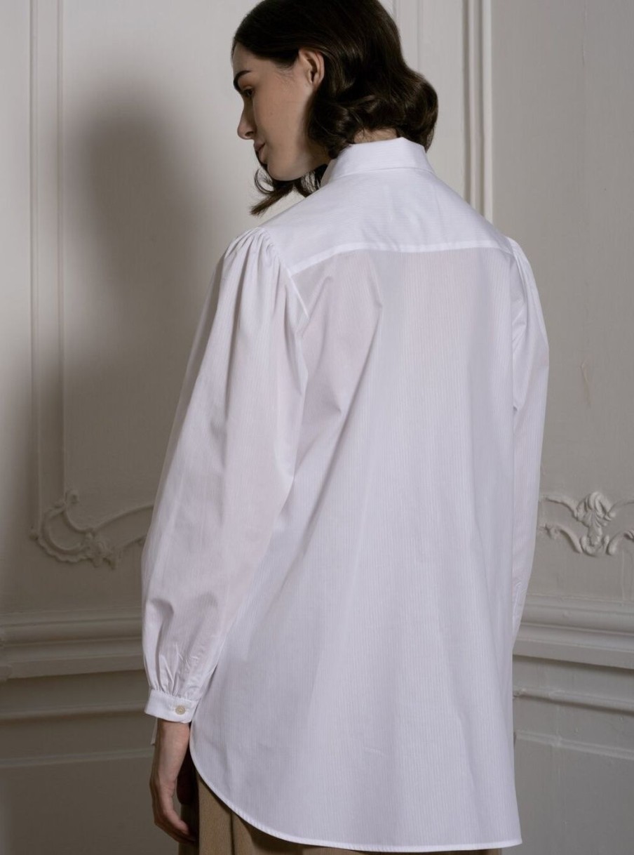 Women Evi Grintela | White Shirt With Pleated Front